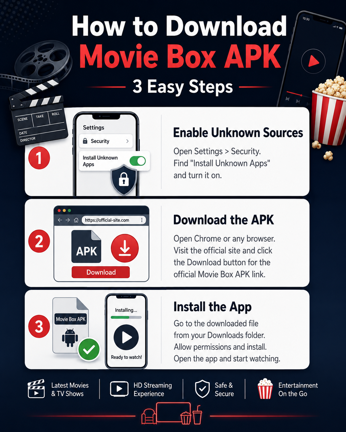 Steps to download MovieBox APK